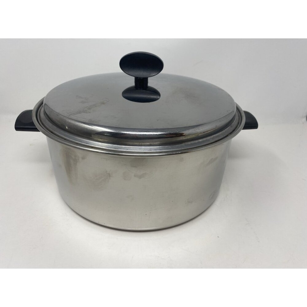 Vintage EKCO 6 Qt Stock Pot 6 Quart Tri-Ply Stainless Steel with Lid